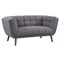Armen Living Phantom Mid-Century Modern Loveseat in Dark Gray Linen and Walnut Legs LCPH2DG - alternate 1